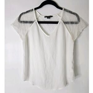 ARMANI EXCHANGE Womens White Lace Top Size Small